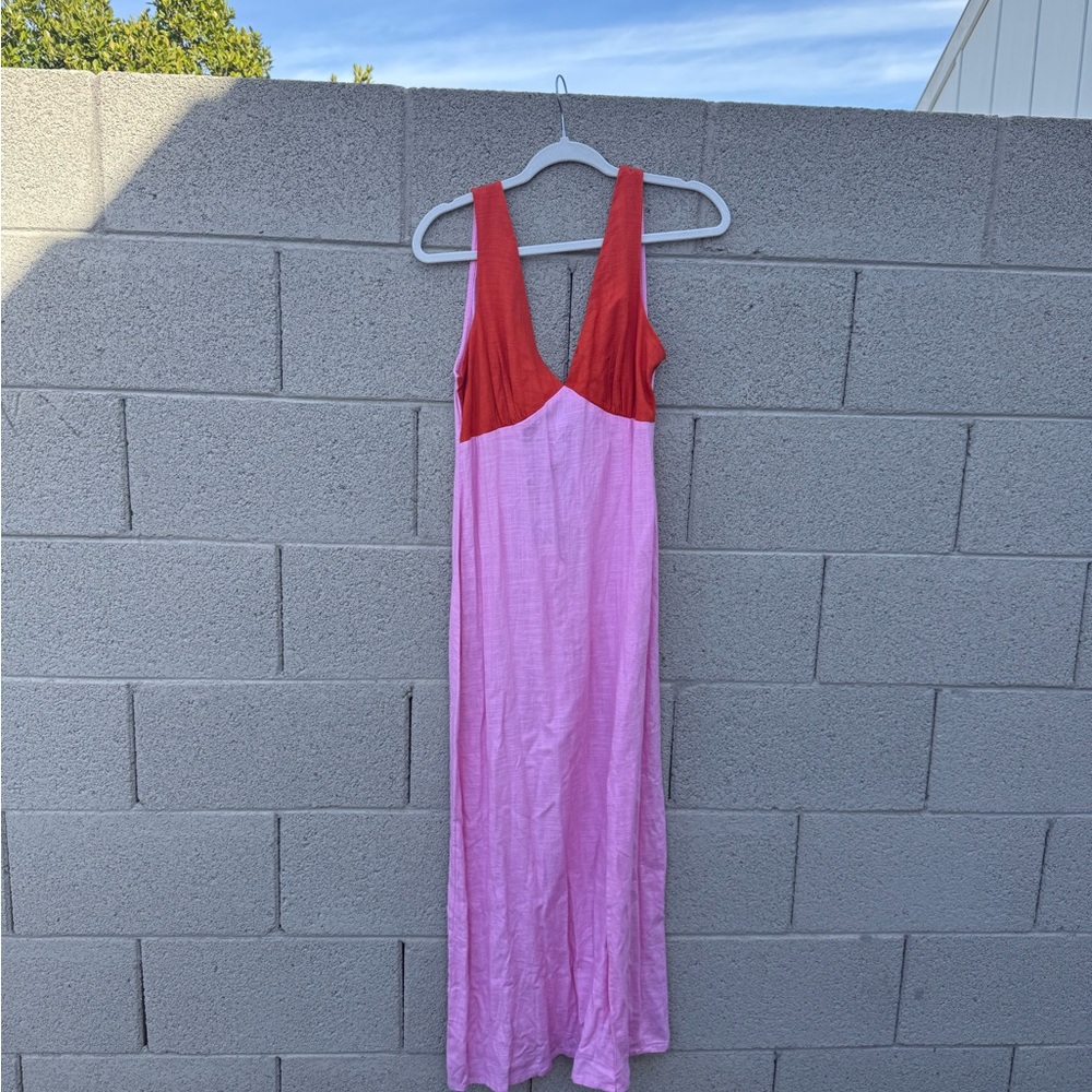 ASOS Red and Pink Maxi Dress